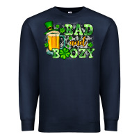 Navy St. Patrick's Bad and boozy Premium Sweatshirt - OliviaCreatesArt