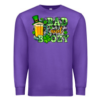 Purple St. Patrick's Bad and boozy Premium Sweatshirt - OliviaCreatesArt