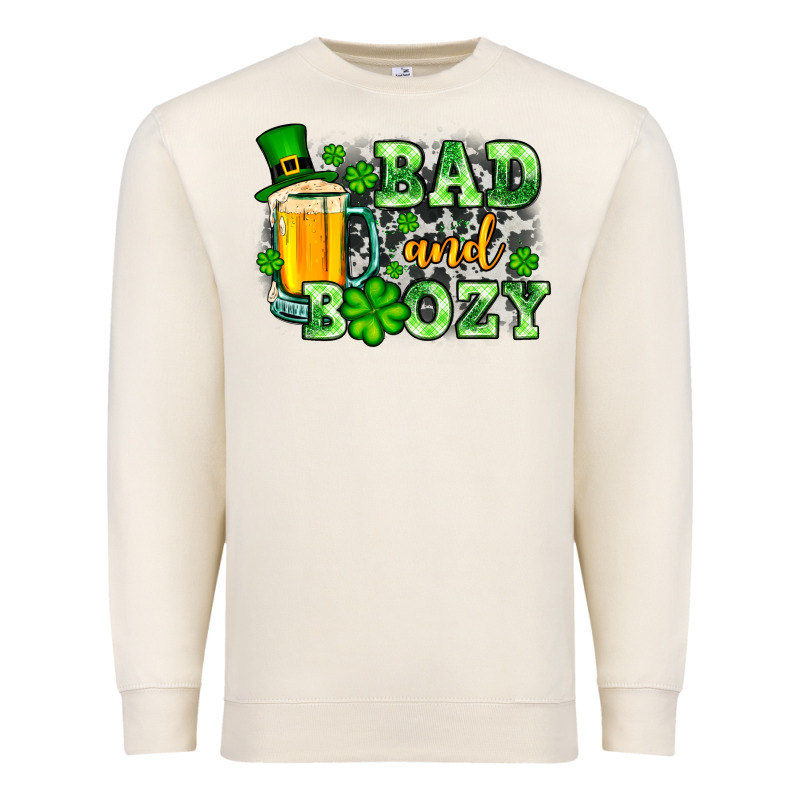 St. Patrick's Bad And Boozy Premium Sweatshirt by OliviaCreatesArt | Teevron