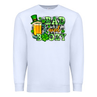White St. Patrick's Bad and boozy Premium Sweatshirt - OliviaCreatesArt