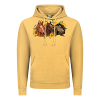 Vintage Mustard western horses Vintage Hoodie - MaliasSmallBusiness