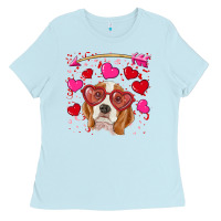 Baby Blue Valentines day  beagle Ladies Tee - RanaPortraitStore