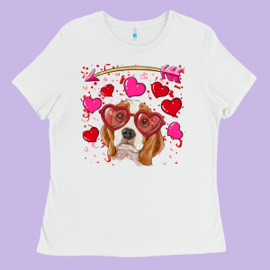 Valentines Day  Beagle Ladies Tee Designed By Ranaportraitstore