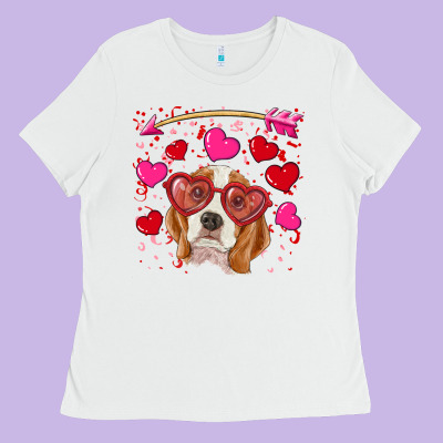 Valentines Day  Beagle Ladies Tee Designed By Ranaportraitstore