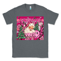 Charcoal Heather pink christmas vibes Classic Tee - MaliasSmallBusiness