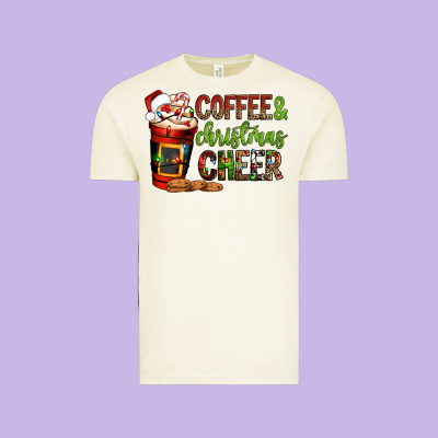 Coffee And Christmas Cheer Vintage Tee Designed By Nancycooperartshop