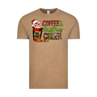 Vintage Coffee Coffee and Christmas cheer Vintage Tee - NancyCooperArtShop