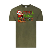 Vintage Olive Coffee and Christmas cheer Vintage Tee - NancyCooperArtShop