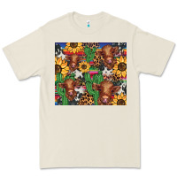 Western Cactus Sunflower Highlands Cow Premium Tee | Teevron