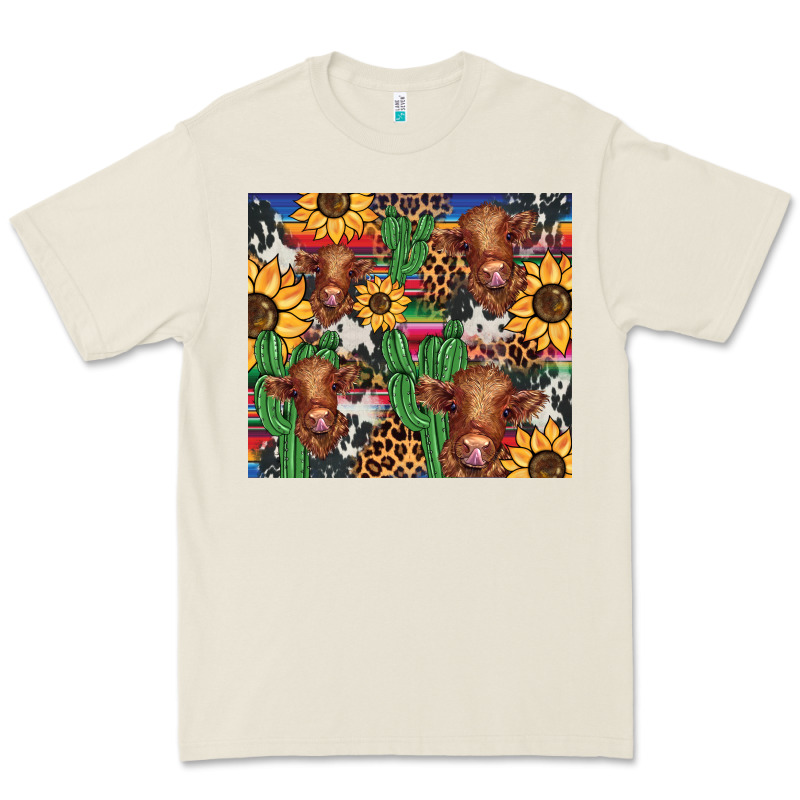 Western Cactus Sunflower Highlands Cow Premium Tee by BarkalooDesign | Teevron