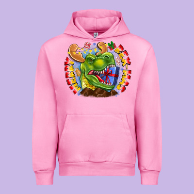 Merry Rexmas Urban Hoodie Designed By Cowhidedigitalart