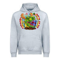 Heather Grey Merry Rexmas Urban Hoodie - CowhideDigitalArt
