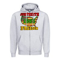 Heather Grey juneteenth 1865 freedom Zipper Hoodie - CowGirlArtShop