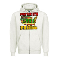 Oatmeal Heather juneteenth 1865 freedom Zipper Hoodie - CowGirlArtShop