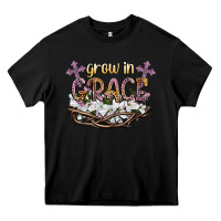 Black grow in grace Heavy Core Tee - NancyCooperArtShop