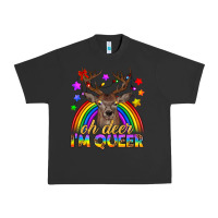 Pigment Black LGBTQ+ Oh Deer I'm Queer Urban Heavy Tee - BundleAndBundleShop