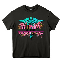 Asphalt floral nurse custom name Heavy Core Tee - AdoDesignShop