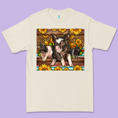 Western Cute Hampshire Pigs Premium Tee Designed By Lillyallendesigns