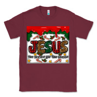 Burgundy jesus the reason for the season Classic Tee - MaliasSmallBusiness