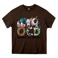 Chocolate Brown ocd obsessive cow disorder Heavy Core Tee - Jasminsmagicworld
