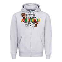Heather Grey its the juneteenth for me Zipper Hoodie - CowGirlArtShop