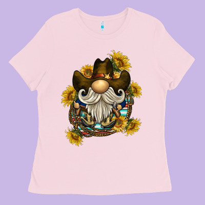 Cowboy Gnome Sunflower Rope Ladies Tee Designed By Barkaloodesign