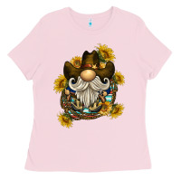 Bubblegum Pink cowboy gnome sunflower rope Ladies Tee - BarkalooDesign
