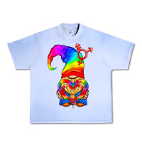 Grape Ice LGBTQ+ Pride Gnome With Heart Balloon Urban Heavy Tee - BundleAndBundleShop