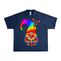 Navy LGBTQ+ Pride Gnome With Heart Balloon Urban Heavy Tee - BundleAndBundleShop