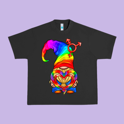 Lgbtq+ Pride Gnome With Heart Balloon Urban Heavy Tee Designed By Bundleandbundleshop