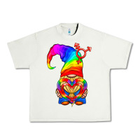 Pistachio LGBTQ+ Pride Gnome With Heart Balloon Urban Heavy Tee - BundleAndBundleShop