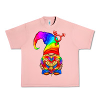 Salmon LGBTQ+ Pride Gnome With Heart Balloon Urban Heavy Tee - BundleAndBundleShop