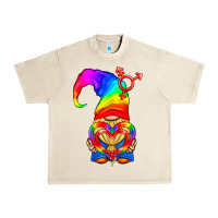Sandshell LGBTQ+ Pride Gnome With Heart Balloon Urban Heavy Tee - BundleAndBundleShop