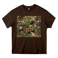 Chocolate Brown camouflage  leopard Heavy Core Tee - BarkalooDesign
