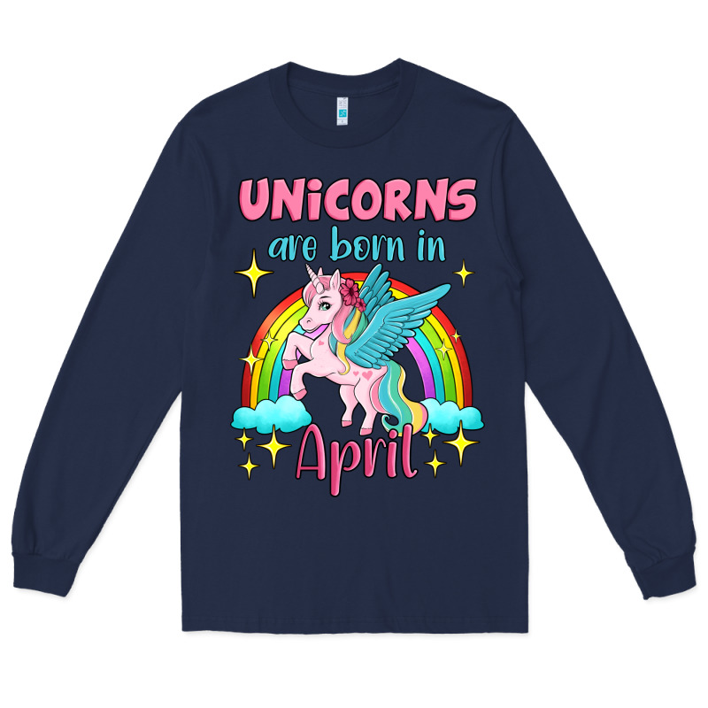 Unicorns Are Born In April Long Sleeve Tee by Jasminsmagicworld | Teevron
