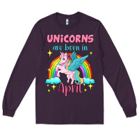 Plum unicorns are born in april Long Sleeve Tee - Jasminsmagicworld