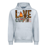 Heather Grey Love Camping Urban Hoodie - CowhideDigitalArt