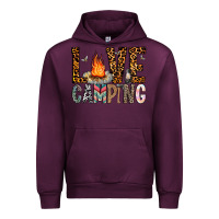 Mauve Wine Love Camping Urban Hoodie - CowhideDigitalArt