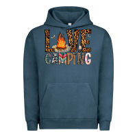 Pigment Midnight Navy Love Camping Urban Hoodie - CowhideDigitalArt