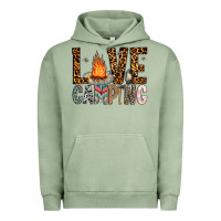 Pigment Oil Green Love Camping Urban Hoodie - CowhideDigitalArt