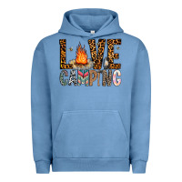 Pigment Pebble Blue Love Camping Urban Hoodie - CowhideDigitalArt
