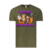 Vintage Olive Nightmare Before Coffee Cups Vintage Tee - MaliasSmallBusiness