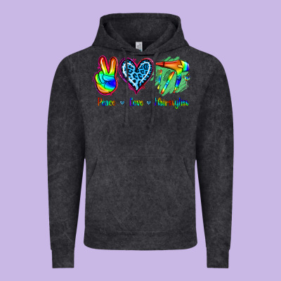 Peace Love Hairstylist Vintage Hoodie Designed By Jasminsmagicworld