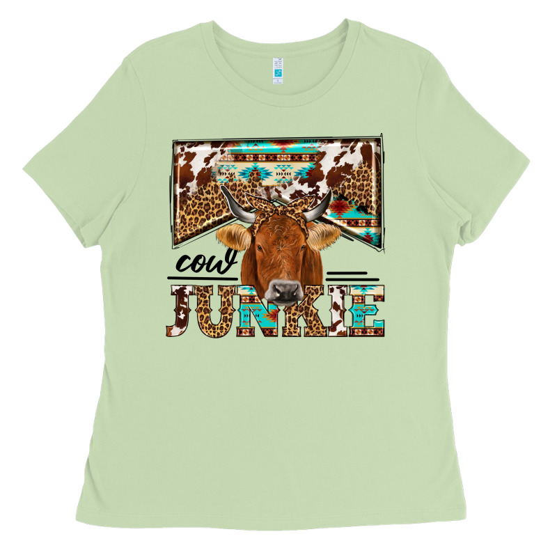 Cow Junkie Ladies Tee by NancyCooperArtShop | Teevron