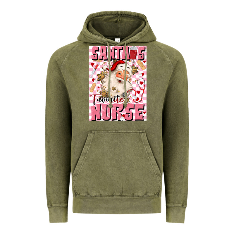 Santas Favorite Nurse Vintage Hoodie by MaliasSmallBusiness | Teevron