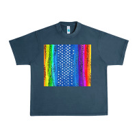 Midnight Navy LGBTQ+ Pride American Flag Tumbler Urban Heavy Tee - BundleAndBundleShop