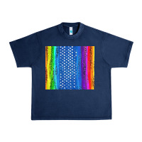 Navy LGBTQ+ Pride American Flag Tumbler Urban Heavy Tee - BundleAndBundleShop