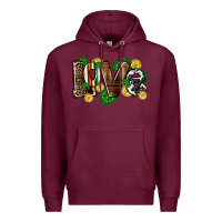 Burgundy Western love St. Patrick's Day Premium Hoodie - CowGirlArtShop