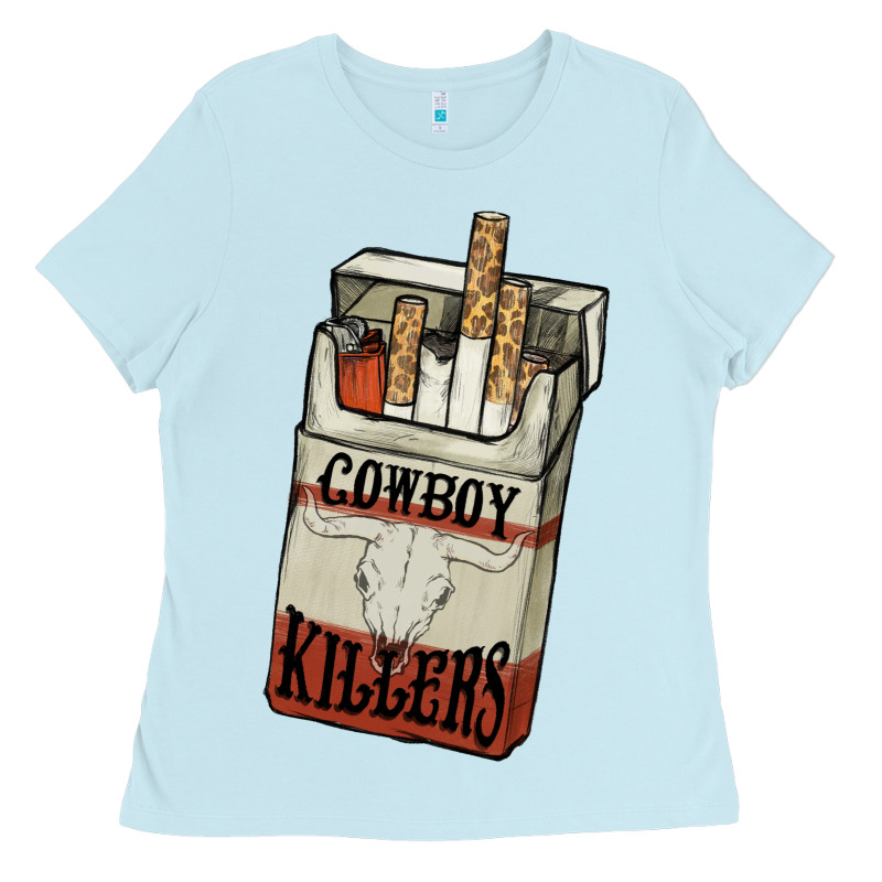 Cowboy Killers Cigarette Package Ladies Tee by NancyCooperArtShop | Teevron