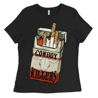 Black cowboy killers cigarette package Ladies Tee - NancyCooperArtShop